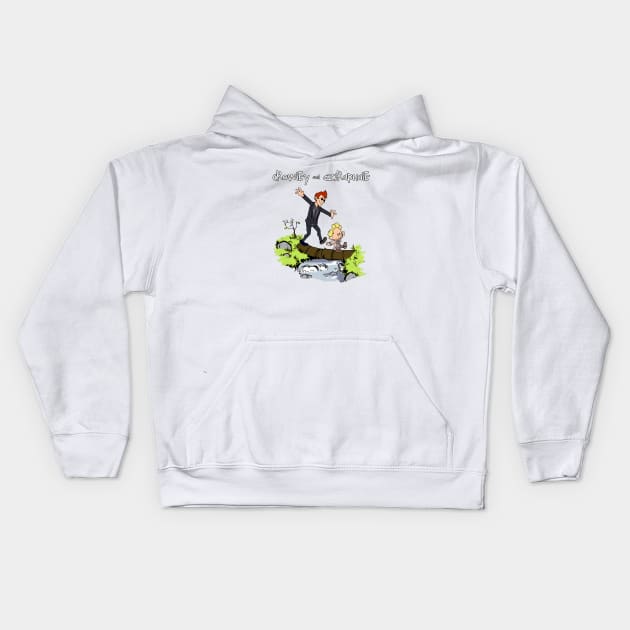 Good Omens with Calvin and Hobbes Kids Hoodie by Zefkiel